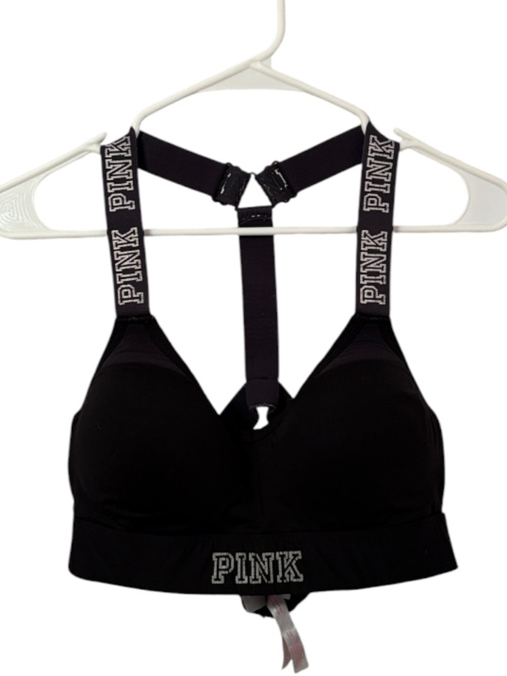 PINK Ultimate Push Up Strappy Back Logo Sports Bra